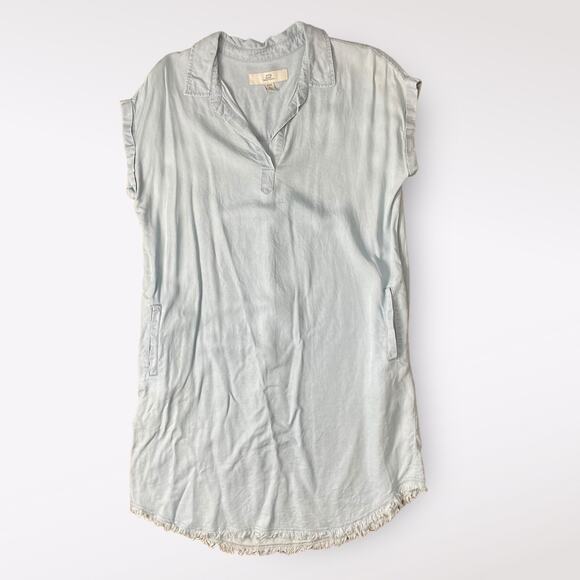 Thread + Supply Chambray V-Neck Mini Dress‎ with Pockets Size M - Picture 1 of 7